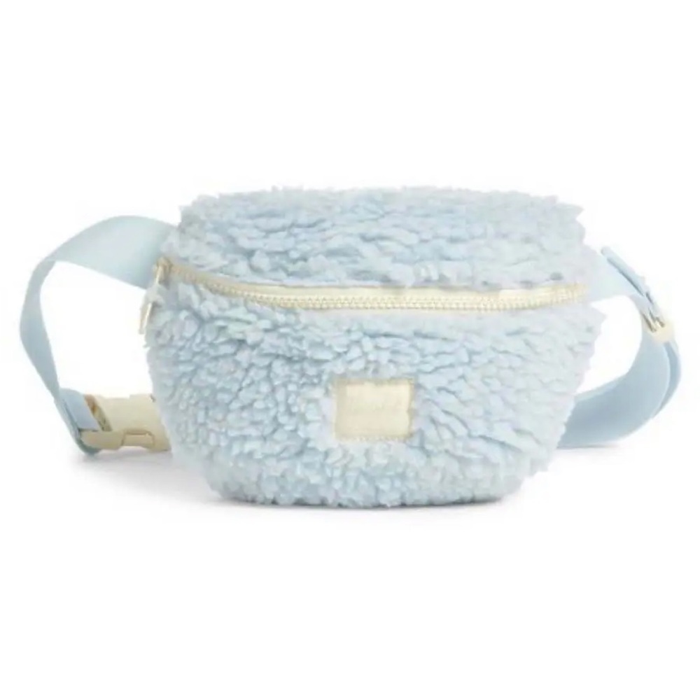 $48 Herschel Supply Cross Body Bag Blue Luxe Fleece Fanny Pack Hip Pouch Soft